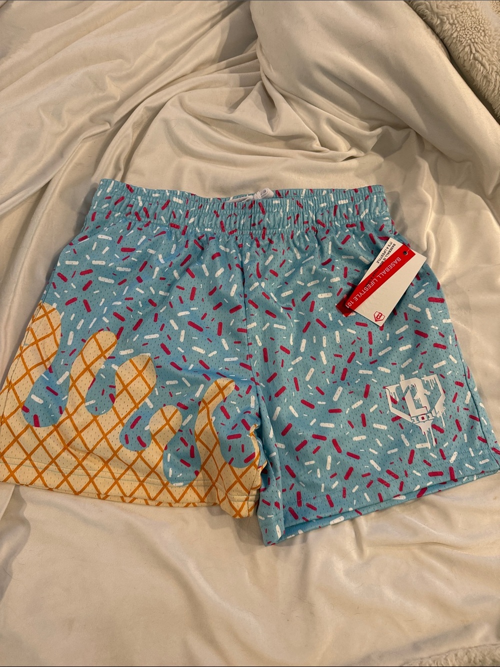 Baseball Lifestyle 101 Ice Cream Print Blue Shorts